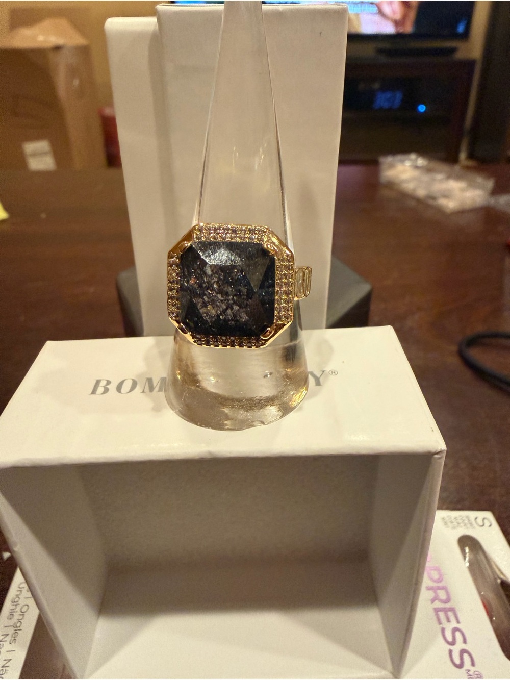 Black Ice Crystal on Gold